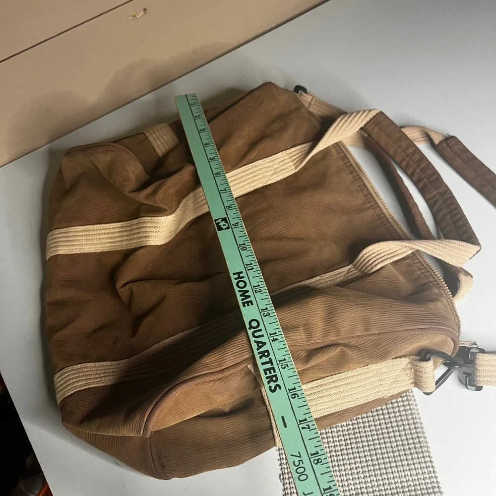 Vintage 70s Bay Bags San Francisco Brown Corduroy Duffle Bag Weekend Travel Bag